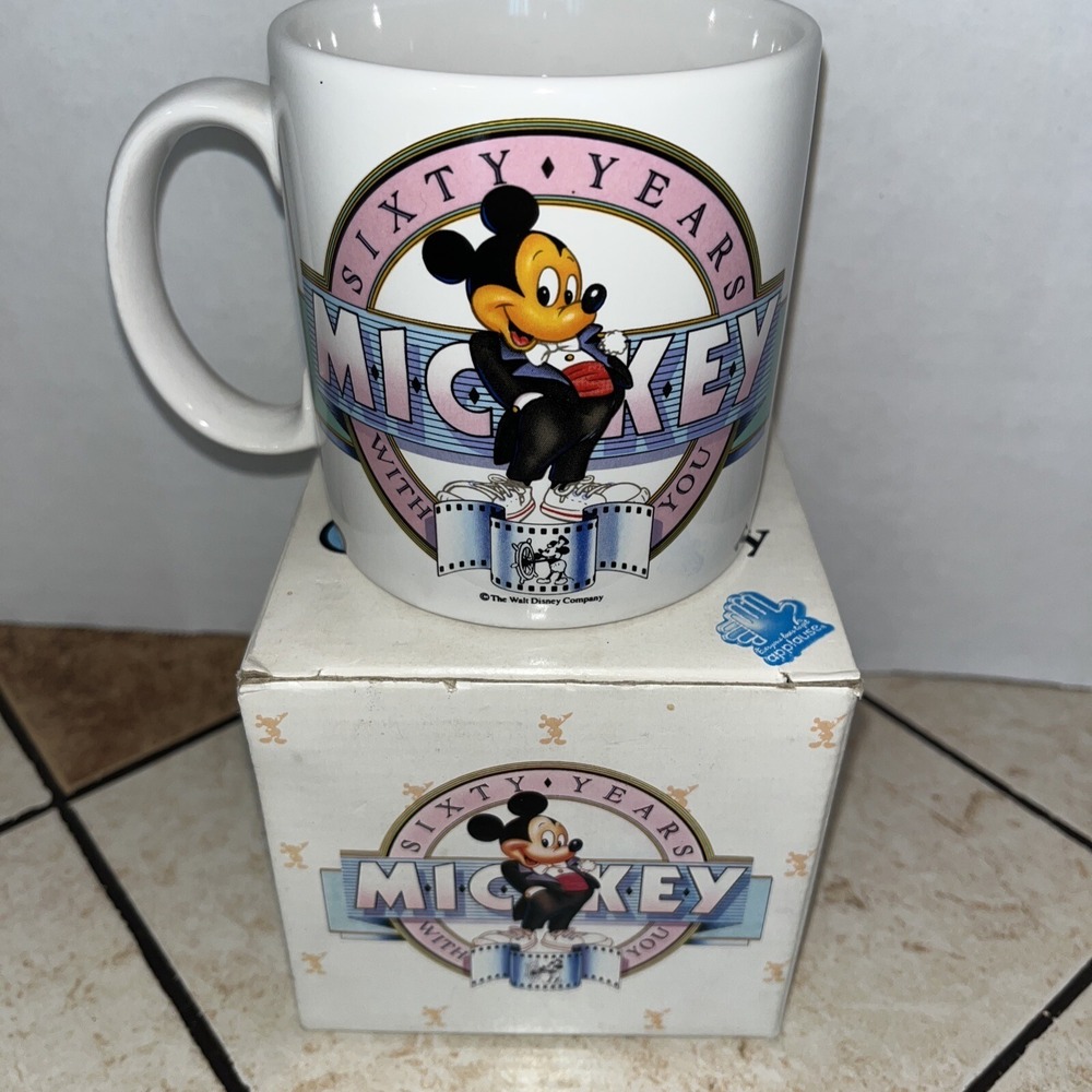 1988 Walt Disney‎ 60th Anniversary Mickey Mouse  Coffee Mug with Original Box